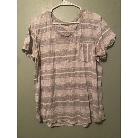 A.N.A Striped Short Sleeve Scoop Neck Pocket T-shirt Size XXL - Picture 1 of 6